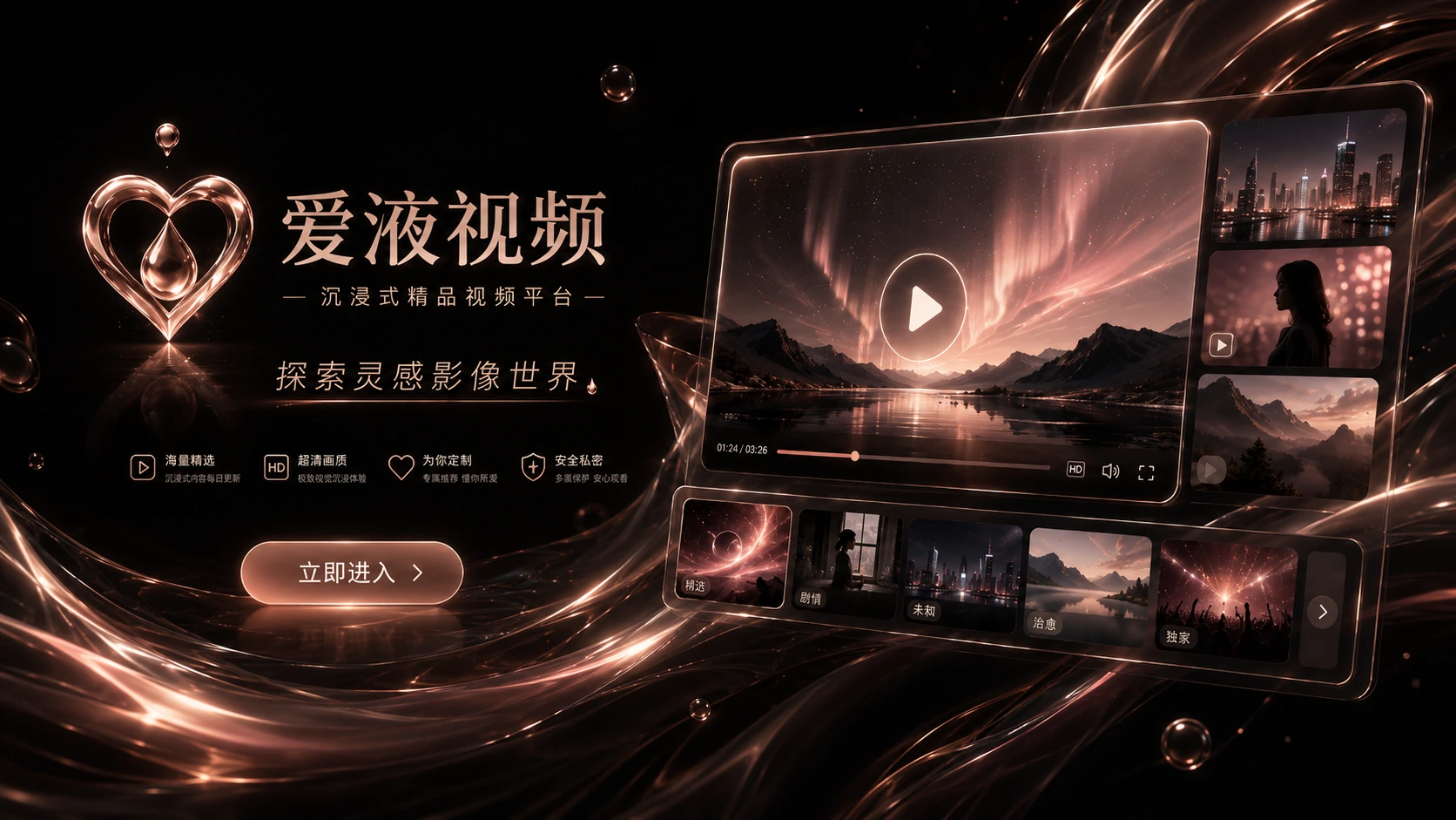 爱液视频影视传媒与视频社区主视觉